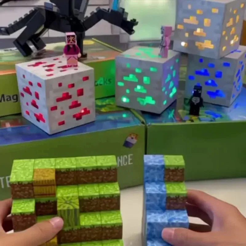 Magnetic Building Blocks Set - Mine World Edition