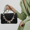 Ocean Pearl Shell Charm Bag Accessory with Gold Chain