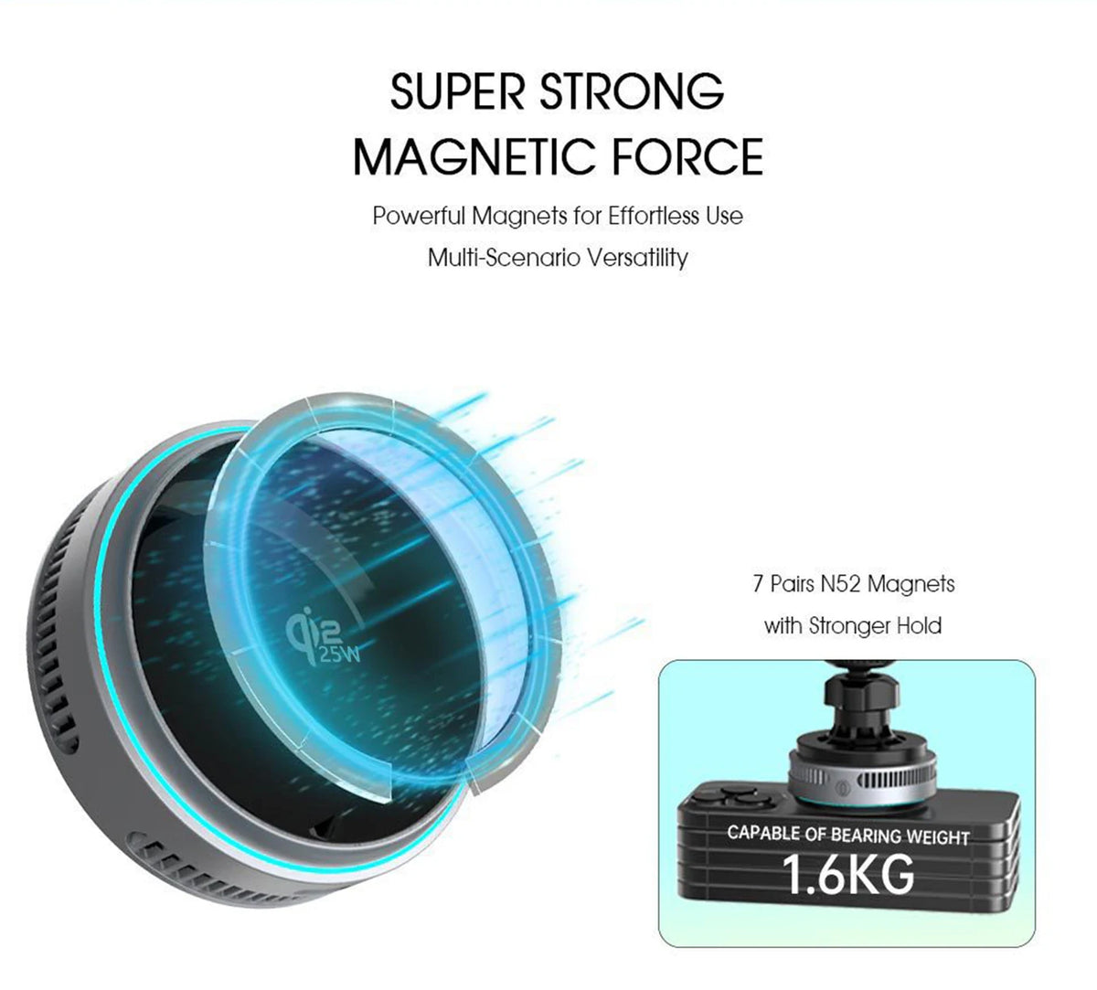 Magnetic Wireless Charger with Semiconductor Cooling and RGB Lights