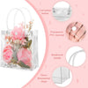Clear PVC gift tote bag with a floral arrangement and a convenient button closure