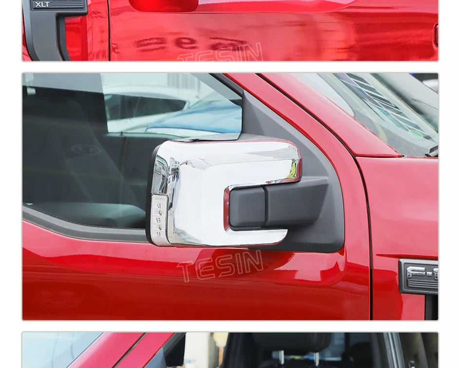 Carbon Fiber Look Mirror Cover for Ford F-150 (2021-2025)