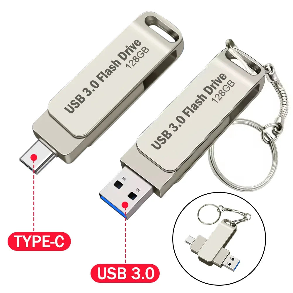 Dual USB-C and USB 3.0 Flash Drive