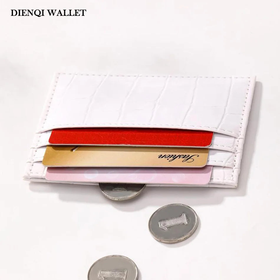 Slim Crocodile-Textured Cardholder Wallet