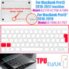 Ultra-thin TPU keyboard cover for MacBook Air and Pro with a silicone keycap design.