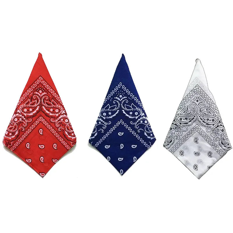 Paisley Bandana Square Scarf – 55cm Cotton Blend for Men and Women