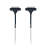 A pair of black and white dual-use window screen and glass cleaning brushes.