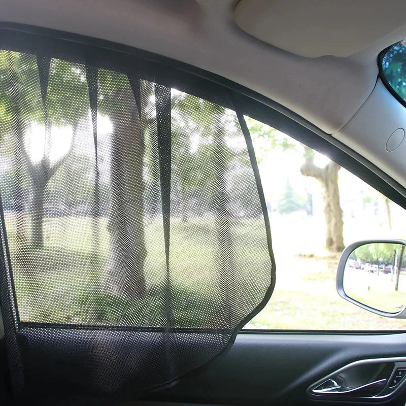 Magnetic Mesh Car Window Sunshade Set – UV Protection & Privacy