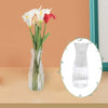 Clear Striped Plastic Flower Vase for Desk & Home Decor