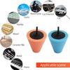 A set of four colored foam cones for drill polishing used in automotive detailing and other applications.