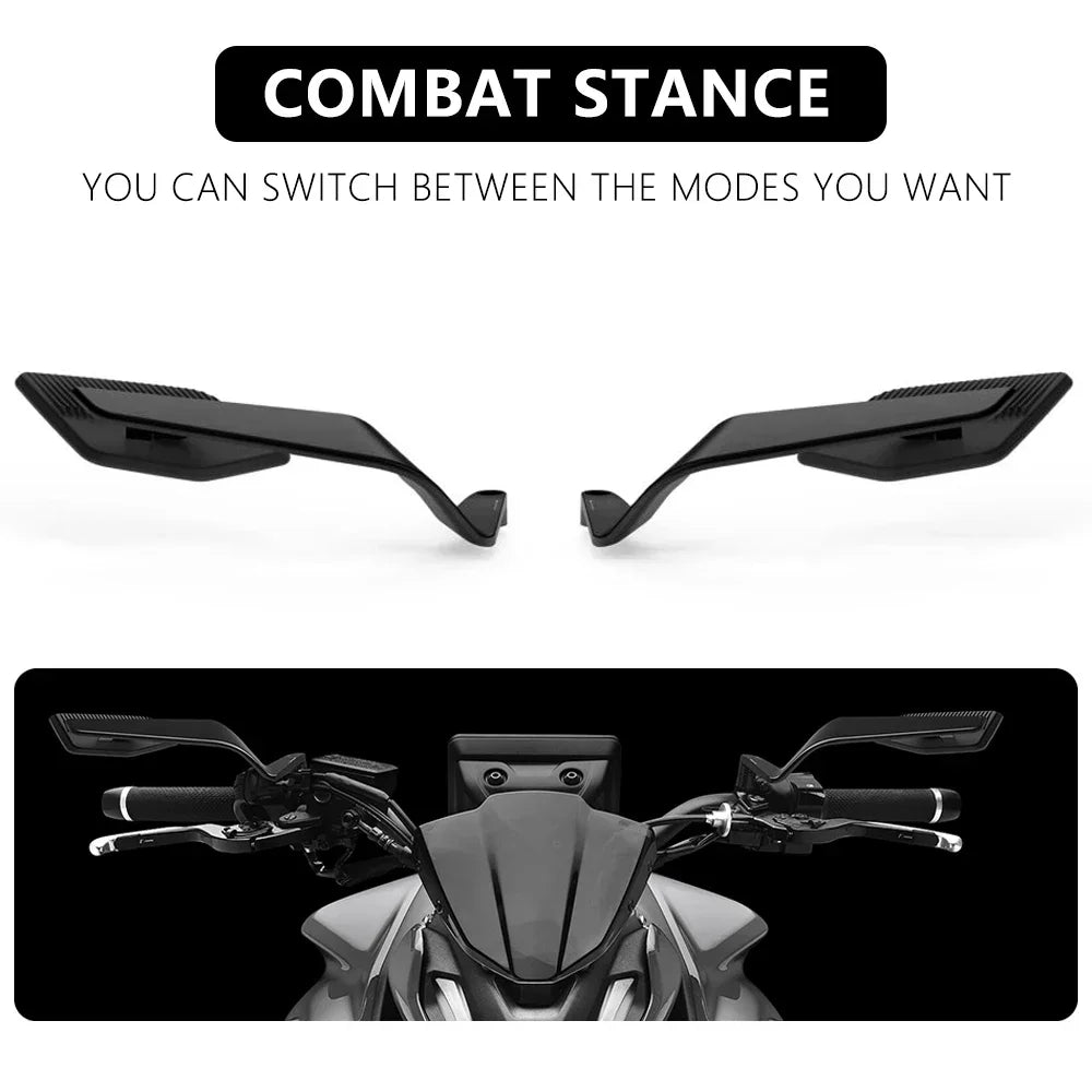 Universal Motorcycle Side Mirrors with Adjustable Winglets