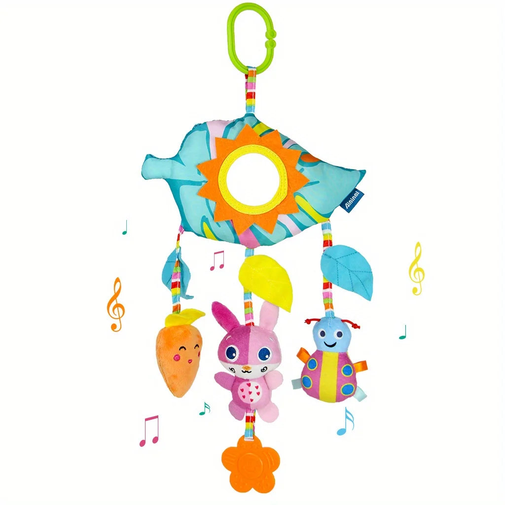 Rainbow Plush Car Hanging Toy with Jingle Bell