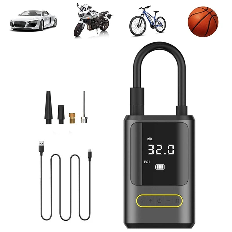 Cordless Rechargeable Tire Inflator with Digital Pressure Gauge