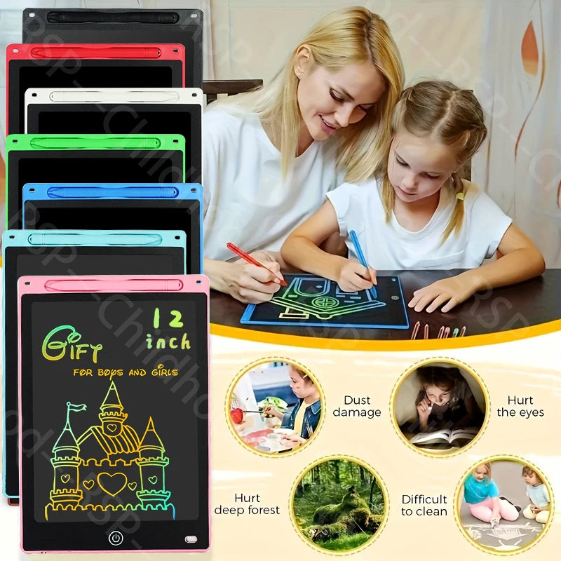 12-Inch LCD Writing Tablet for Kids – Reusable Electronic Drawing Board