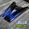 A roll of blue gradient car window tint film is shown on a gray surface with size specifications.