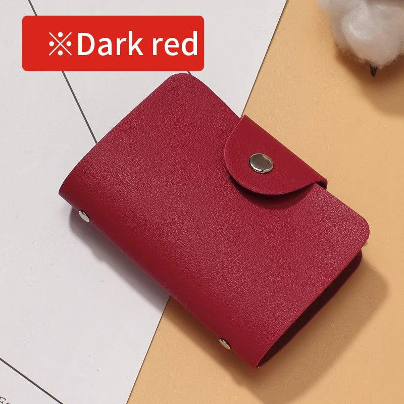 Compact Leather Card Holder Wallet with 24 Slots