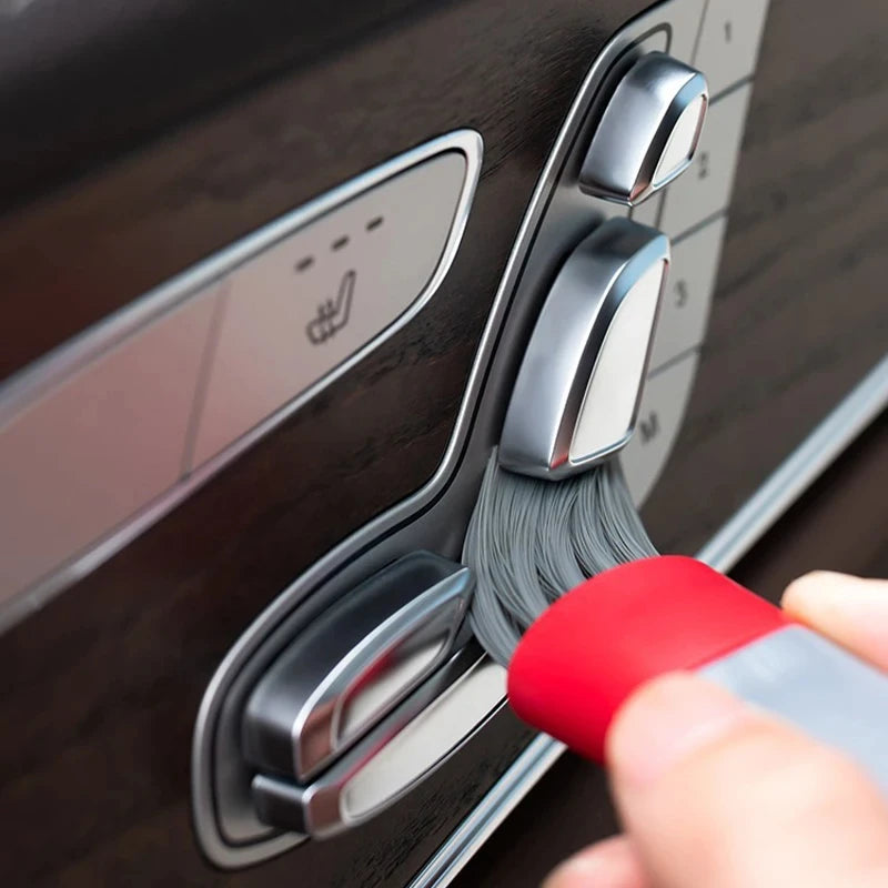 Car Air Vent Cleaning Brush with Microfiber Pad
