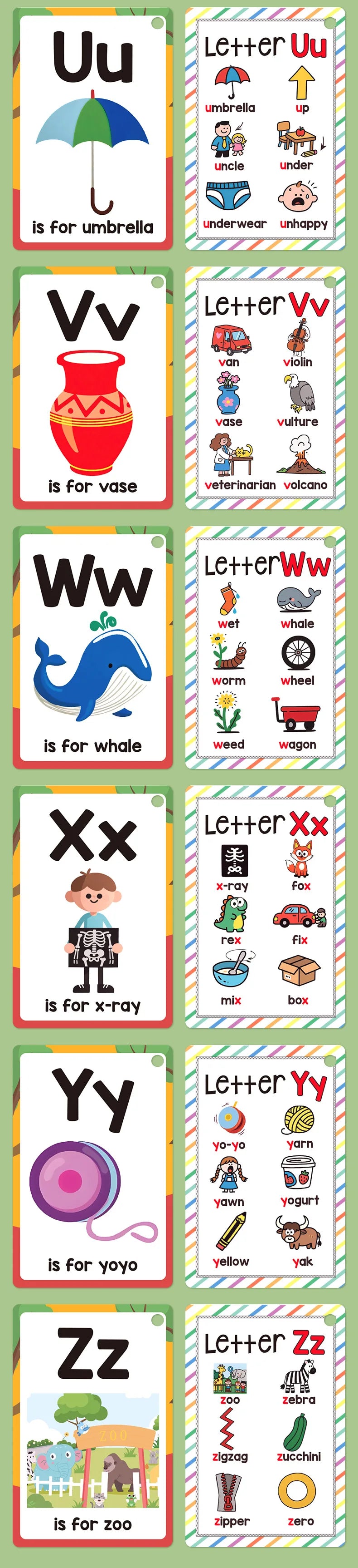 Alphabet Flash Cards for Early Learning & Montessori Education