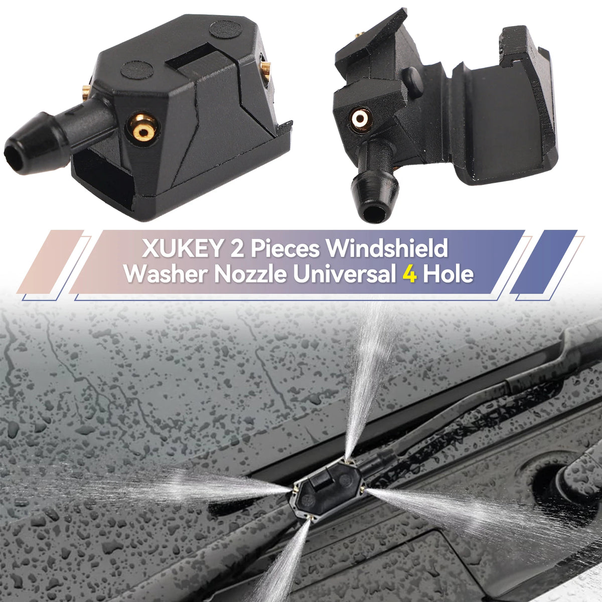 4-Way Adjustable Windshield Washer Jet Nozzle Kit