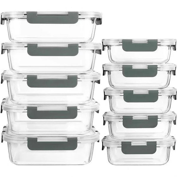 Clear Glass Food Storage Containers with Lids