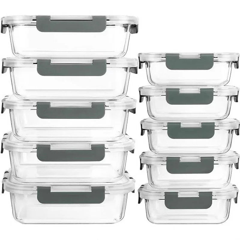 Clear Glass Food Storage Containers with Lids