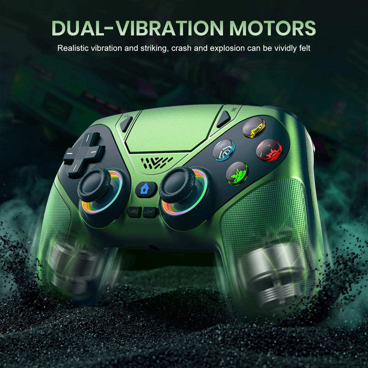 RGB LED Wireless Controller for PS5 and PC Gaming
