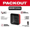Black magnetic bin for tool storage with a red accent, designed as a modular storage system.