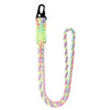Heavy-duty 550 paracord neck lanyard with a metal clip and key ring in multicolored cord
