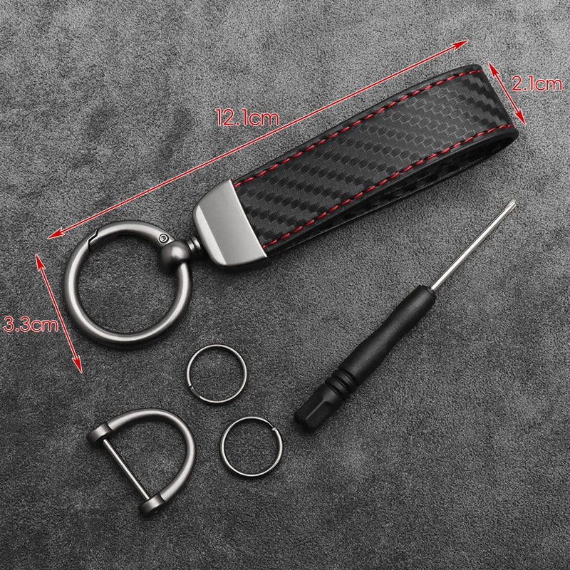 Carbon Fiber Car Keychain with Alloy Buckle