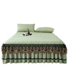 Gold Embroidered Lace Bed Skirt with Heart Pattern