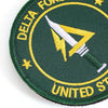 Dark green embroidered patch featuring a yellow lightning bolt design and text on the edge.