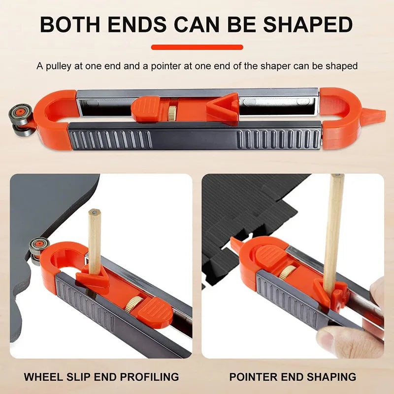 Contour Scribing Ruler with Lock for Precise Woodworking