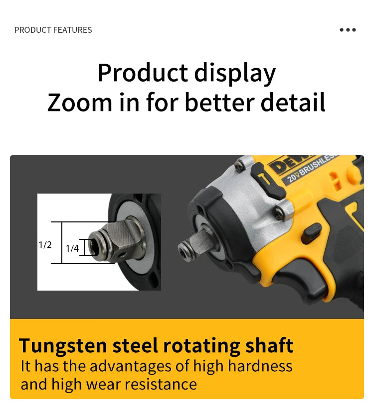 Brushless Cordless Impact Wrench with LED Light