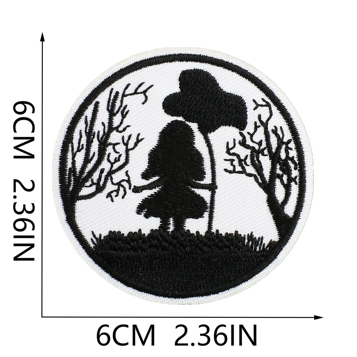 Red 3D Embroidered Iron-On Patches for Clothing & Crafts