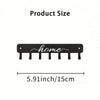 A black rustic iron wall hook with the word home engraved on it, measuring 5.91 inches or 15cm.
