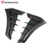A pair of black sports TPU side vent covers for car styling.