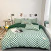 Black and White Plaid Duvet Cover Set with Pillowcases