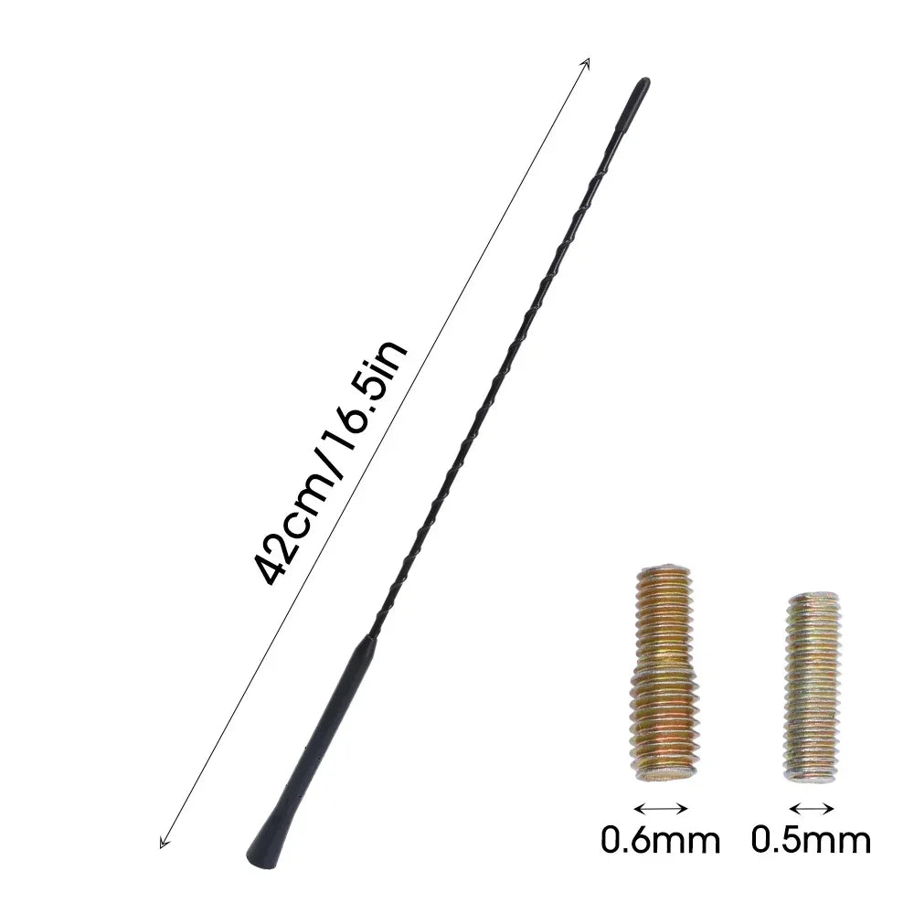 Compact Black Car Radio Antenna with Adapter Screws