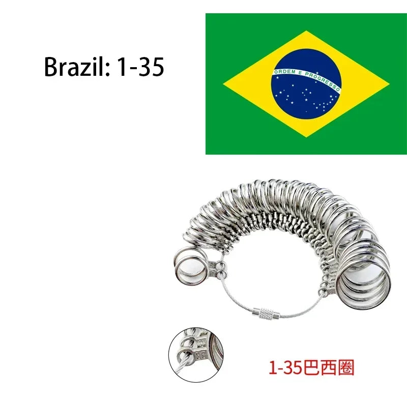 Stainless Steel Ring Sizer Gauge for Accurate Finger Measurement