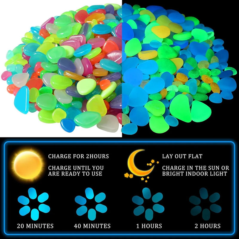 Glow-in-the-Dark Resin Pebbles for Garden & Home Decor