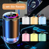 A set of six colorful glass bottles for a rechargeable car aroma diffuser with starry sky ambient light.