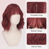 Short Wavy Bob Wig with Bangs
