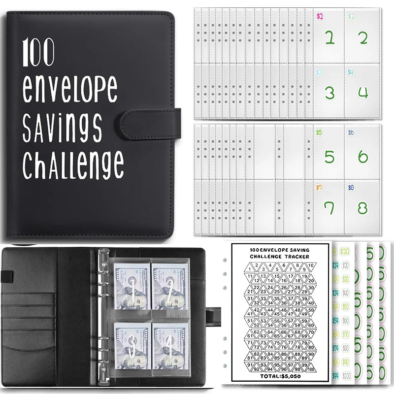 A5 Cash Savings Challenge Binder with 100 Envelopes