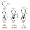 Swivel Snap Hooks with Key Rings – 50-Piece Metal Claw Clasps in Mixed Sizes
