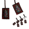 Set of three green scapular necklaces featuring Saint Jude and Our Lady of Guadalupe designs
