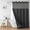 Double-Layer Waffle Shower Curtain with Built-in Snap Liner
