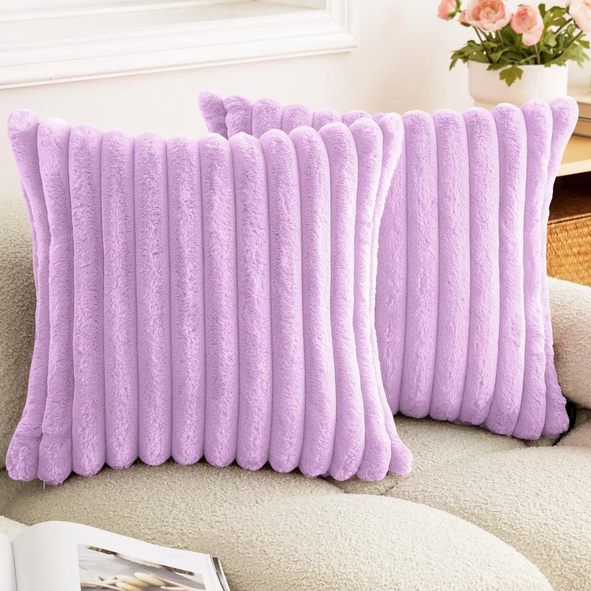 Plush Faux Fur Square Cushion Cover