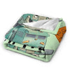Cozy Cartoon Trash Truck Flannel Throw Blanket