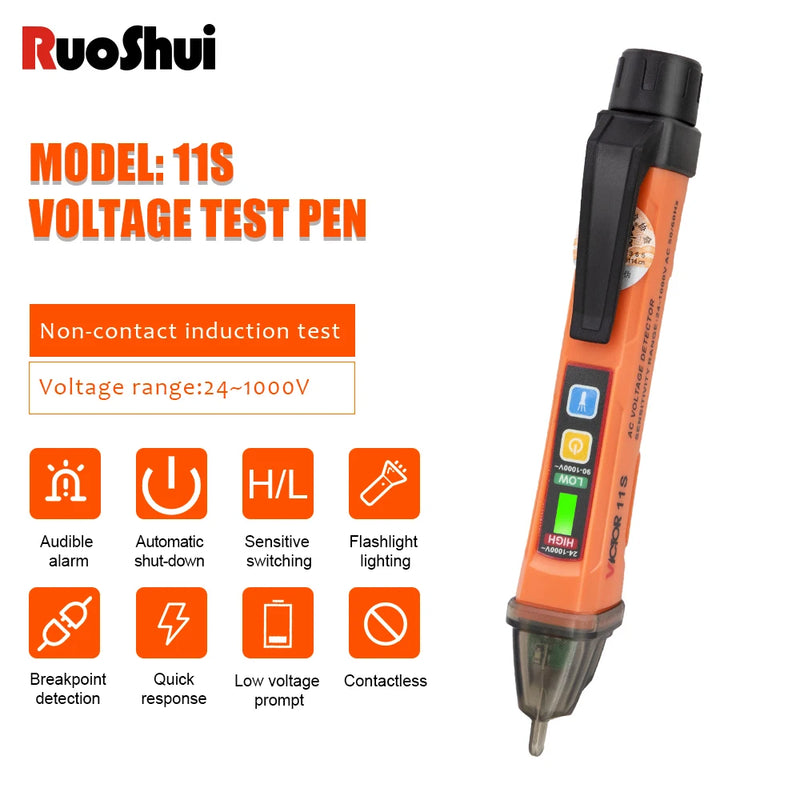 Non-Contact Voltage Tester Pen with Flashlight