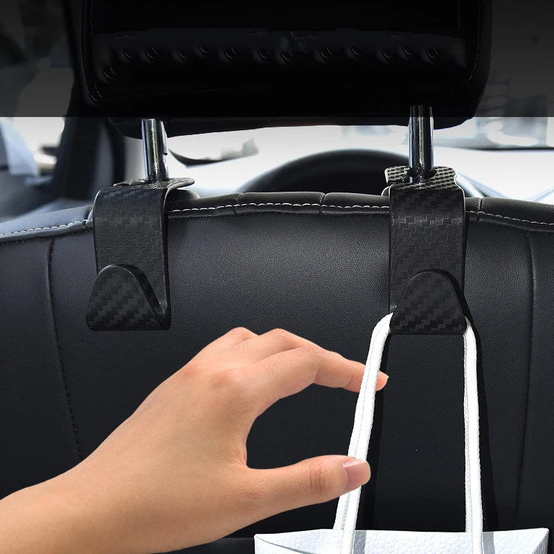 Car Seat Back Hooks with Headrest Hanger for Organizing Bags and Groceries