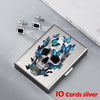 Skull Print Stainless Steel Credit Card Holder Wallet